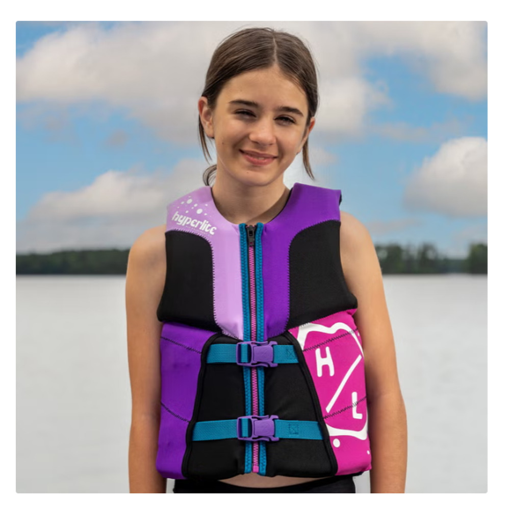 Hyperlite Youth Life Vest, Purple, 55 LB - 88 LB